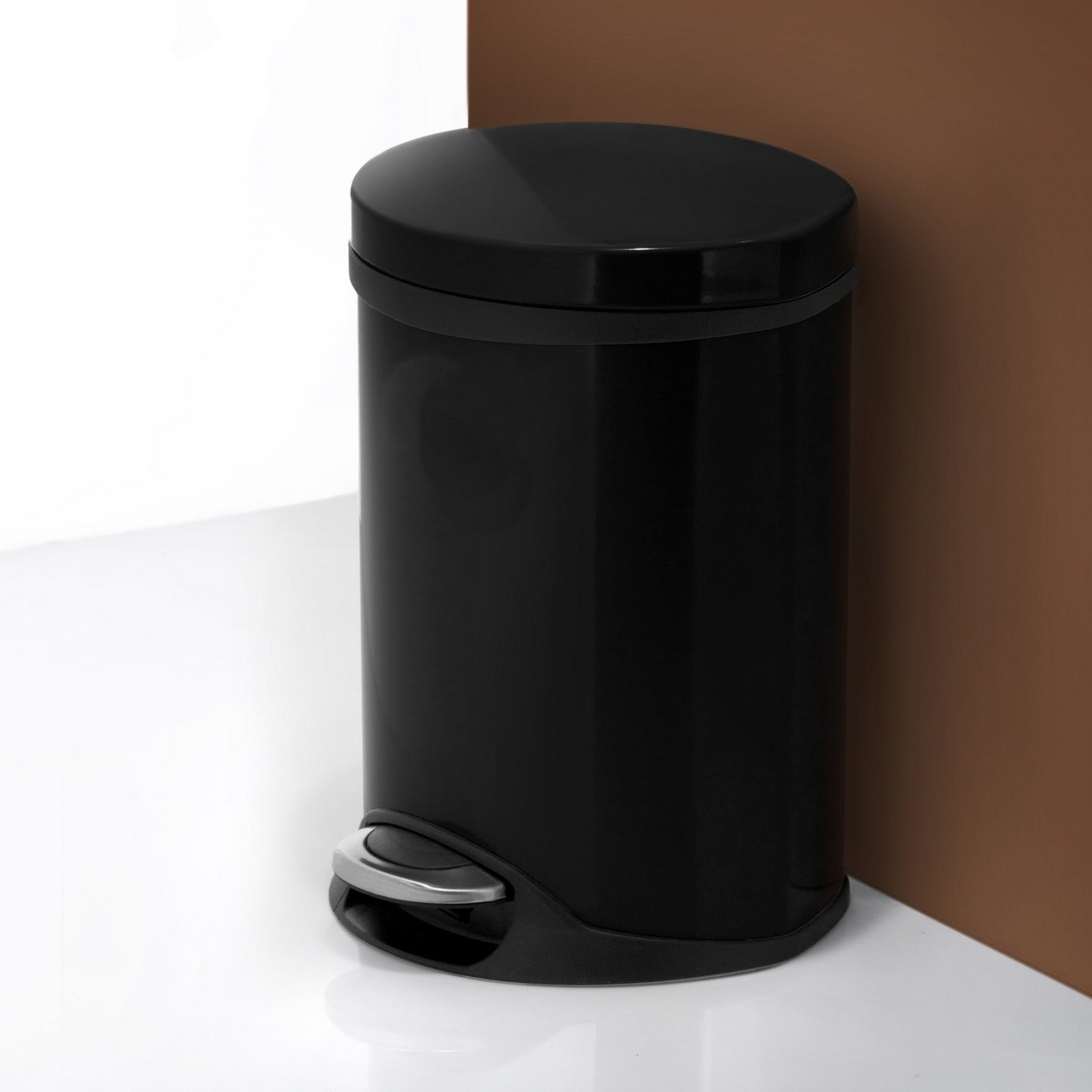 FK665 Smedbo Outline 6 Litre Matt Black Soft Close Pedal Bin Lifestyle