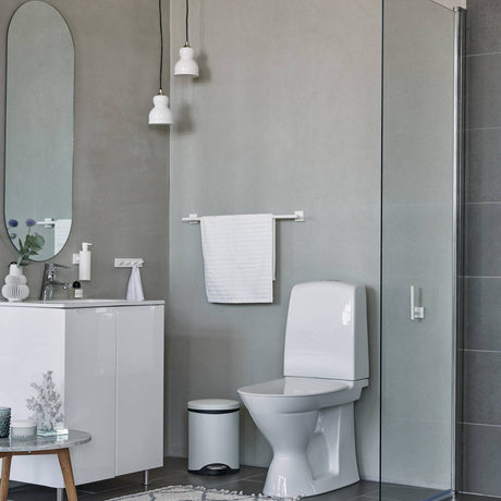 FK662 Smedbo Outline 6 Litre White Soft Close Pedal Bin Bathroom Setting
