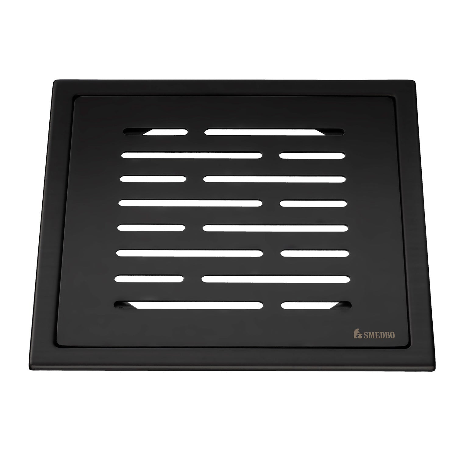Smedbo Outline Black Stainless Steel Floor Grating with Line Pattern