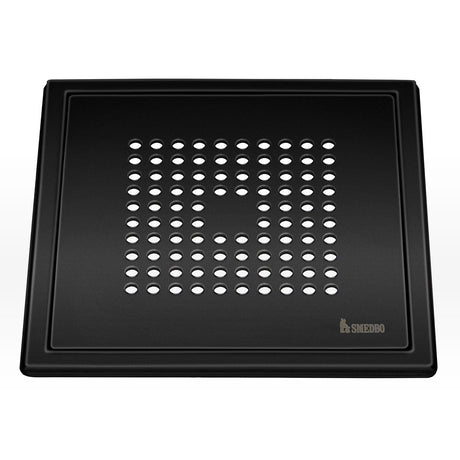 Smedbo Outline Black Stainless Steel Floor Grating with Square Pattern