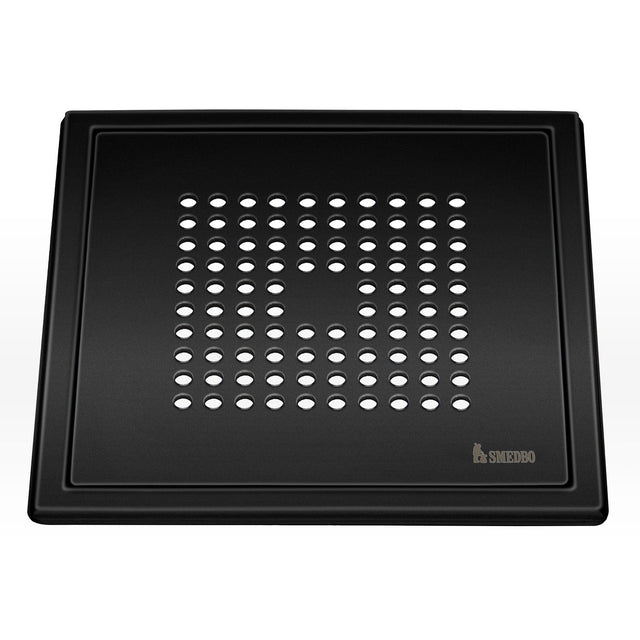 Smedbo Outline Black Stainless Steel Floor Grating with Square Pattern