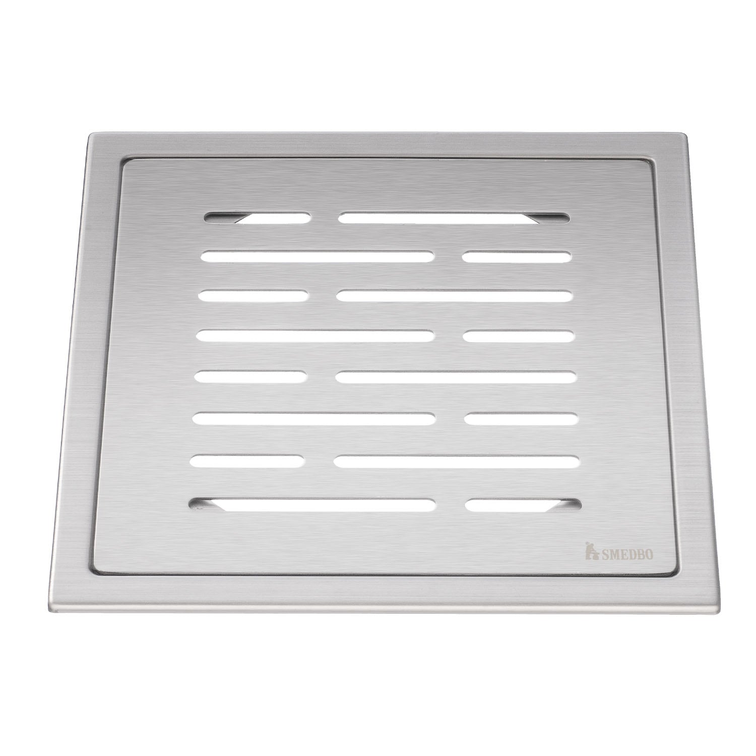 Smedbo Outline Brushed Stainless Steel Floor Grating with Line Pattern
