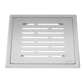 Smedbo Outline Brushed Stainless Steel Floor Grating with Line Pattern