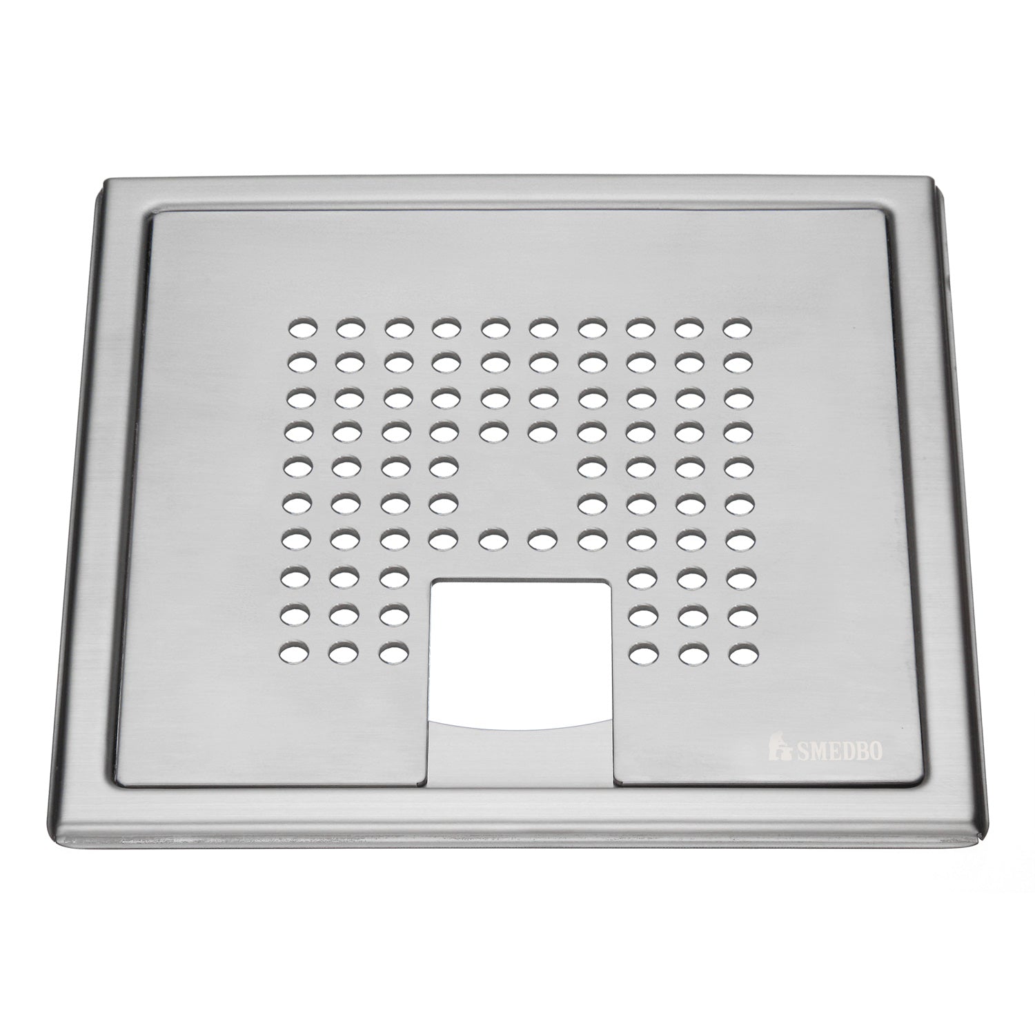 Smedbo Outline Brushed Stainless Steel Floor Grating with Square For Tub Pattern live