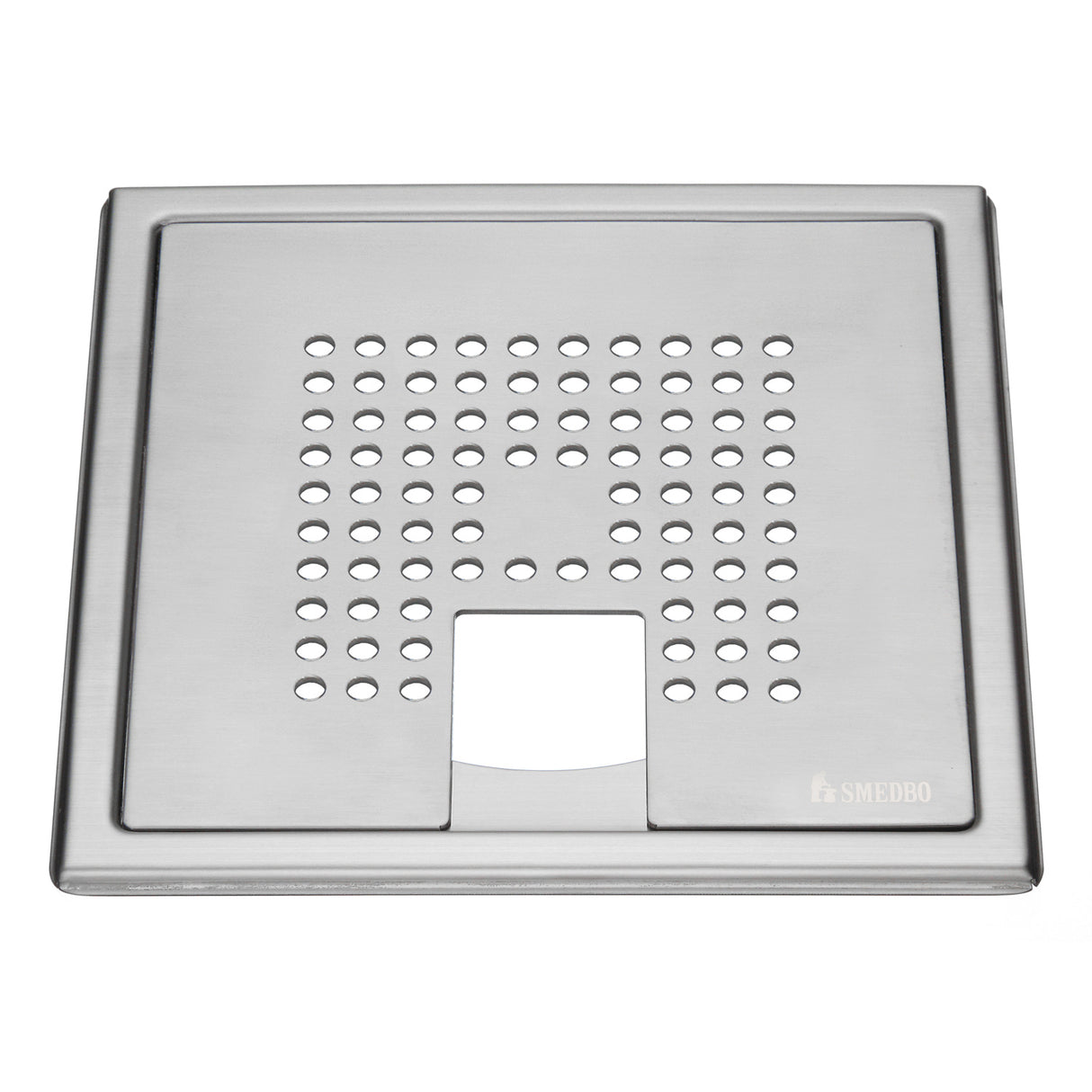 Smedbo Outline Brushed Stainless Steel Floor Grating with Square For Tub Pattern live