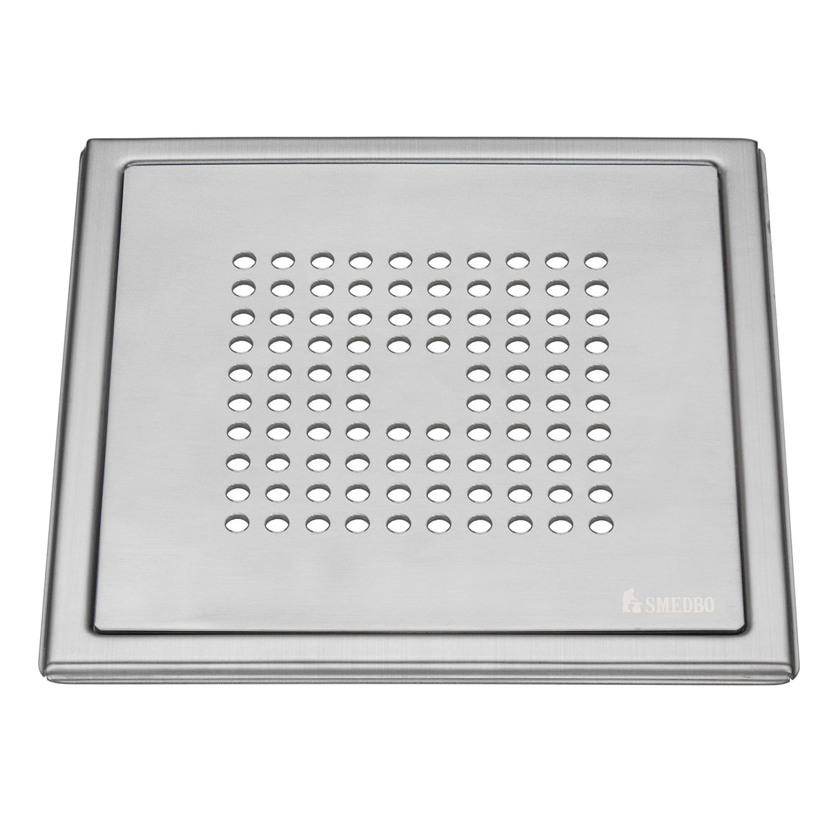 Smedbo Outline Brushed Stainless Steel Floor Grating with Square Pattern