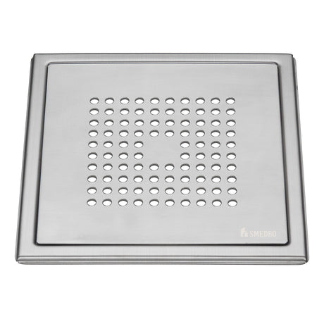 Smedbo Outline Brushed Stainless Steel Floor Grating with Square Pattern