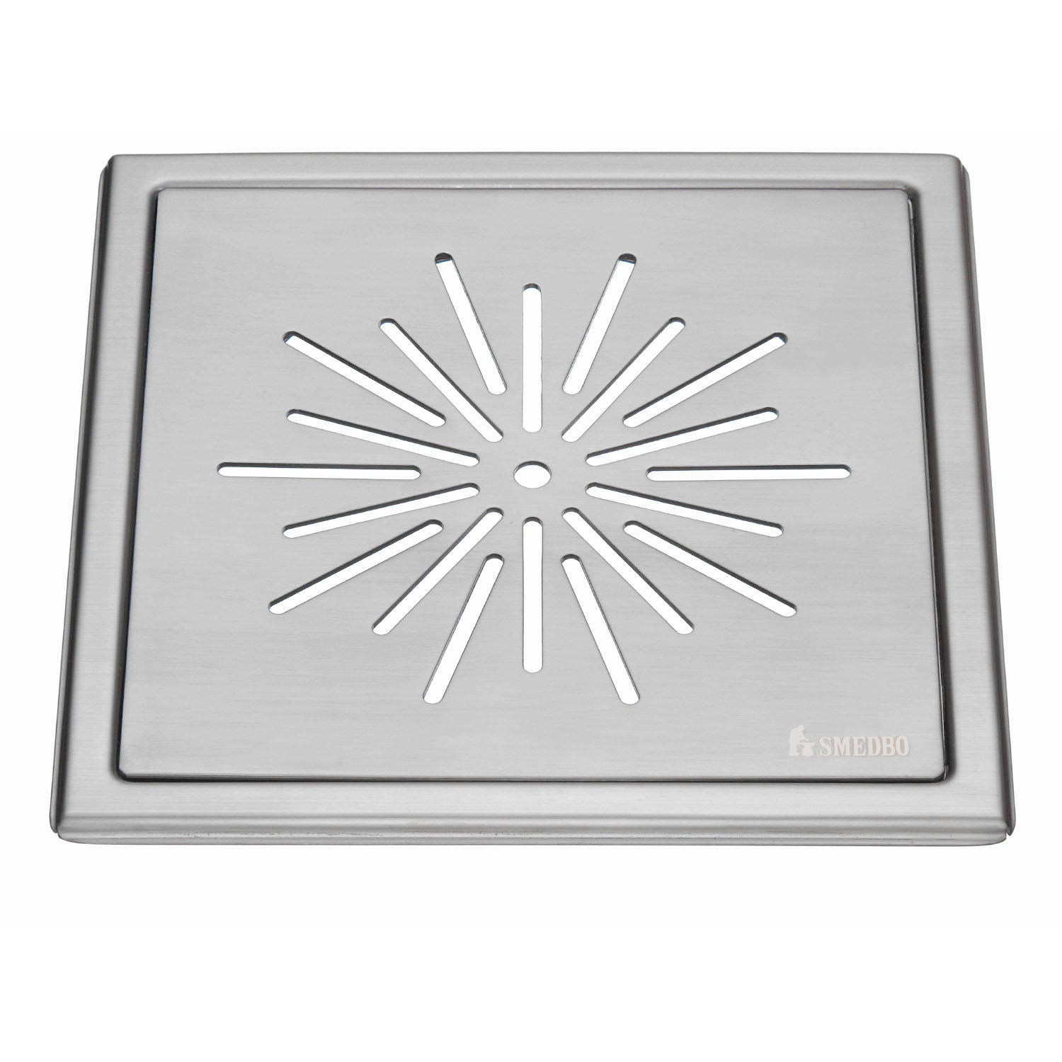 Smedbo Outline Brushed Stainless Steel Floor Grating with Star Pattern