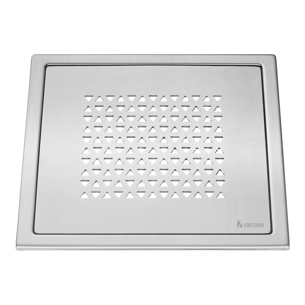 Smedbo Outline Brushed Stainless Steel Floor Grating with Triangle Pattern 1