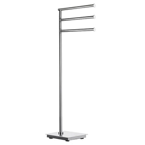 Smedbo Outline Freestanding Squared Triple Towel Rail in Polished Stainless Steel