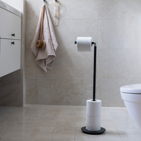 Smedbo Outline Lite Black Spare Base Toilet Roll Holder in Black lifestyle 2