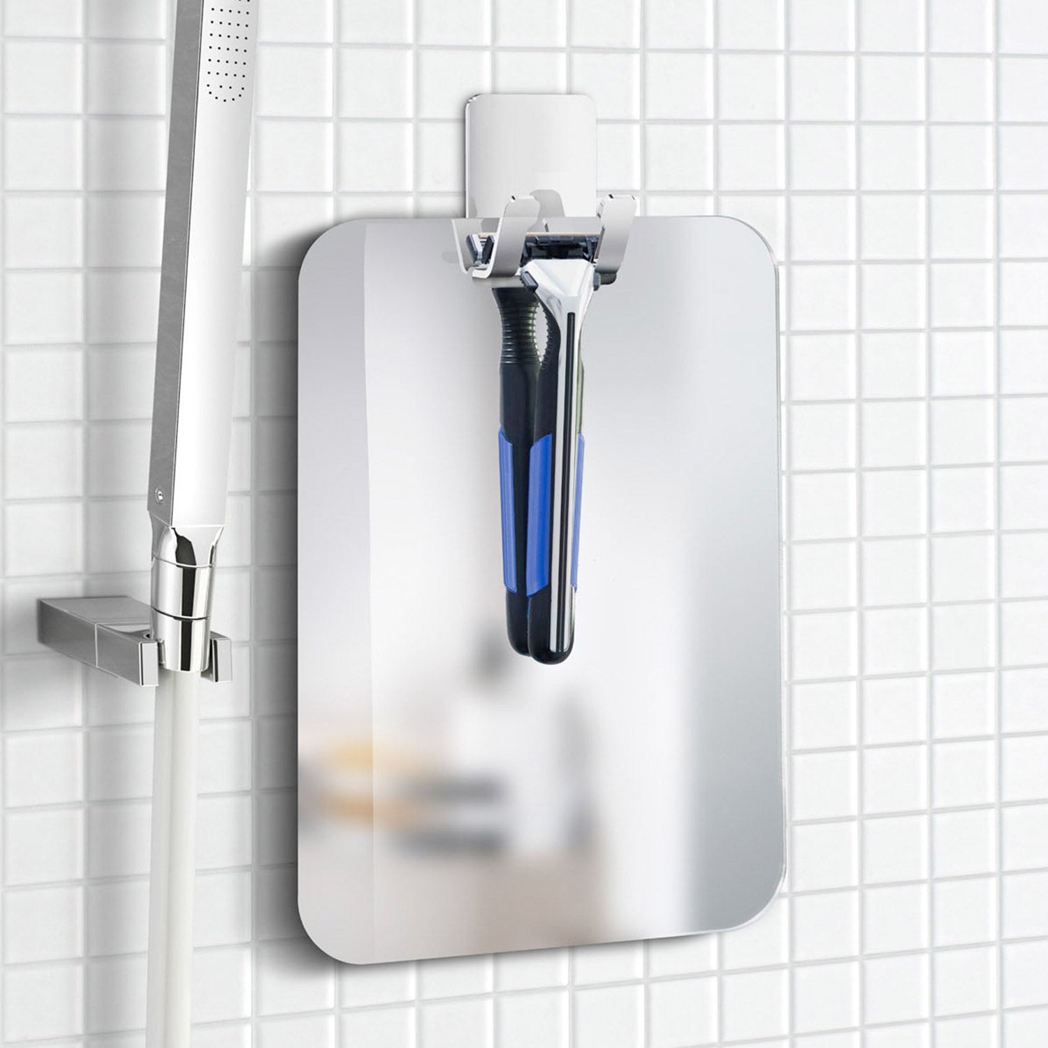 Smedbo Outline Lite Plastic Mirror in Chrome lifestyle 2