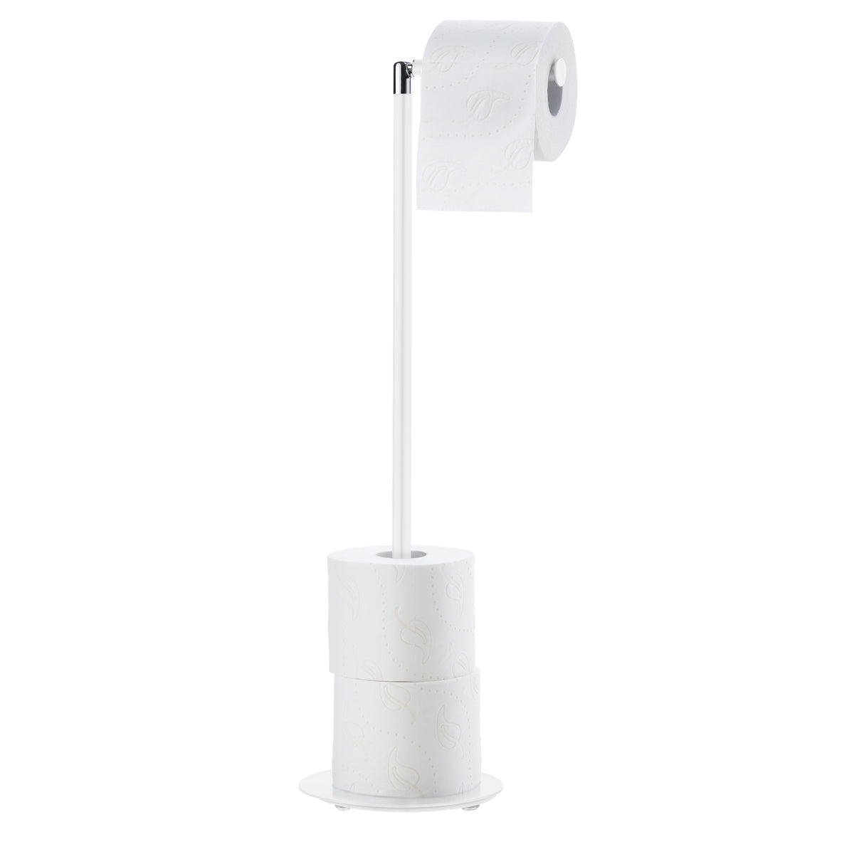 Smedbo Outline Lite Round Base Spare Toilet Roll Holder in White lifestyle 2