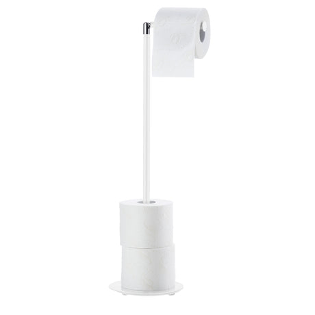 Smedbo Outline Lite Round Base Spare Toilet Roll Holder in White lifestyle 2