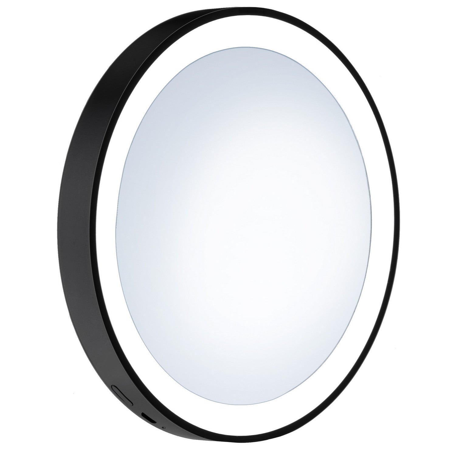 FB625 Smedbo Outline Matt Black LED Makeup Mirror with Suction Cups