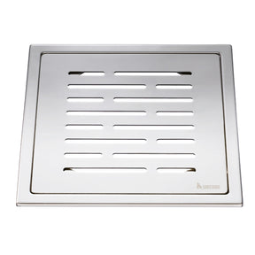 Smedbo Outline Polished Stainless Steel Floor Grating with Line Pattern
