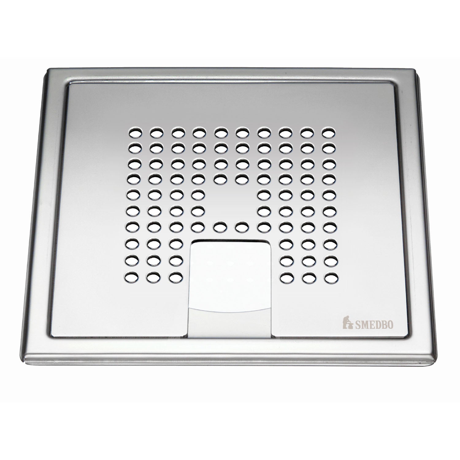Smedbo Outline Polished Stainless Steel Floor Grating with Square For Tub Pattern