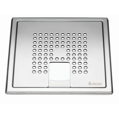 Smedbo Outline Polished Stainless Steel Floor Grating with Square For Tub Pattern