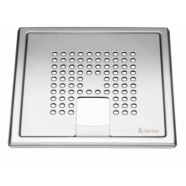 Smedbo Outline Polished Stainless Steel Floor Grating with Square For Tub Pattern