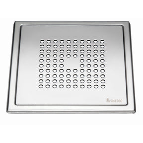 Smedbo Outline Polished Stainless Steel Floor Grating with Square Pattern