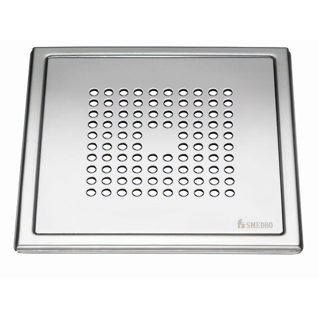 Smedbo Outline Polished Stainless Steel Floor Grating with Square Pattern