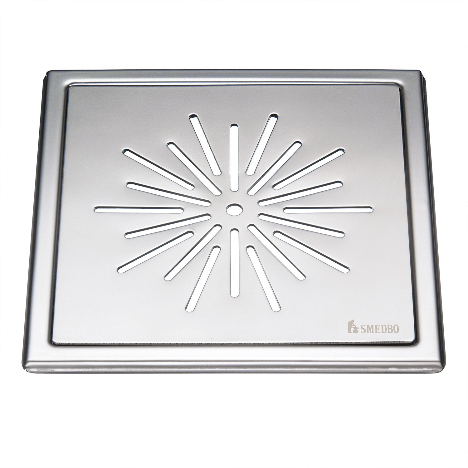 Smedbo Outline Polished Stainless Steel Floor Grating with Star Pattern