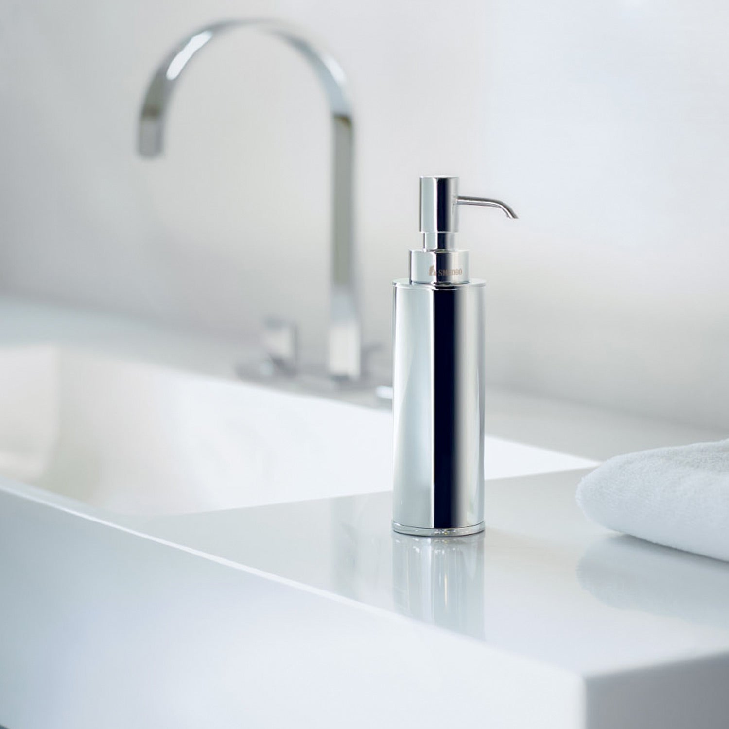 Smedbo Outline Soap Dispenser in Polished Chrome lifestyle