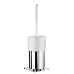 Smedbo Outline Square Base Toilet Brush with Porcelain Container