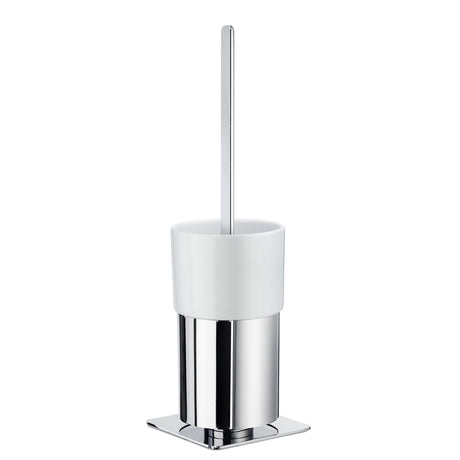 Smedbo Outline Square Base Toilet Brush with Porcelain Container