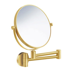 Smedbo Outline Swing Arm 7x Shaving and Make Up Mirror in Brushed Brass