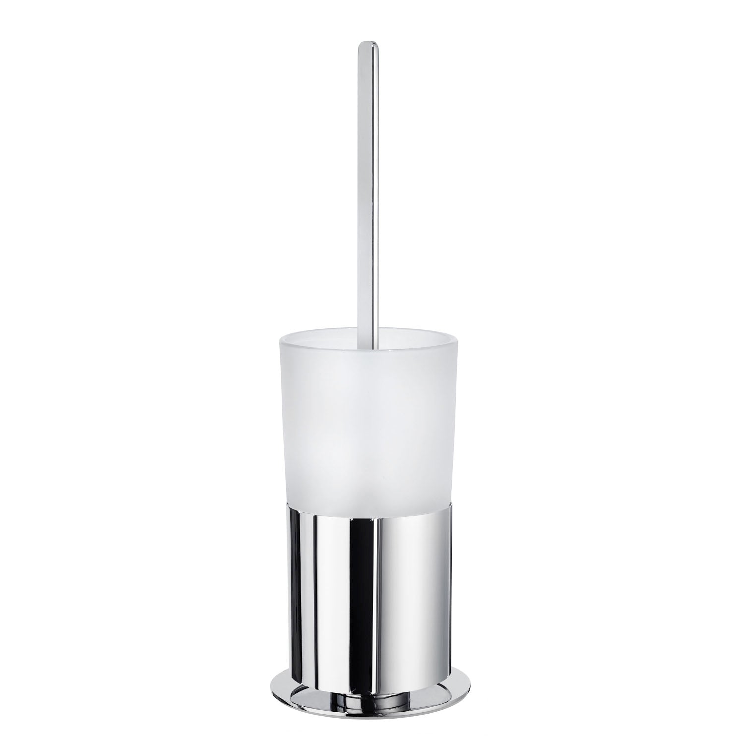 Smedbo Outline Toilet Brush and Frosted Glass Holder in Polished Chrome
