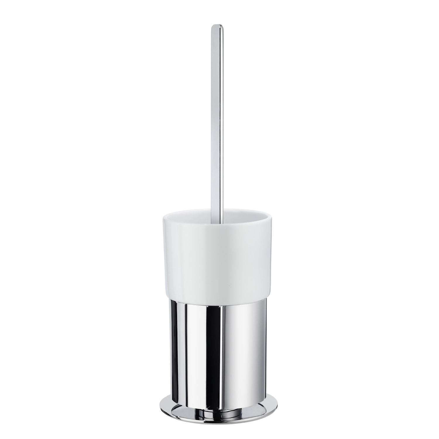 Smedbo Outline Toilet Brush and Porcelain Holder in Polished Chrome