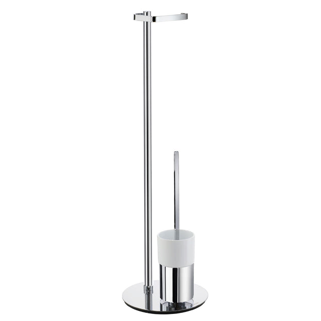 Smedbo Outline Toilet Roll Holder with Toilet Brush and Porcelain Container