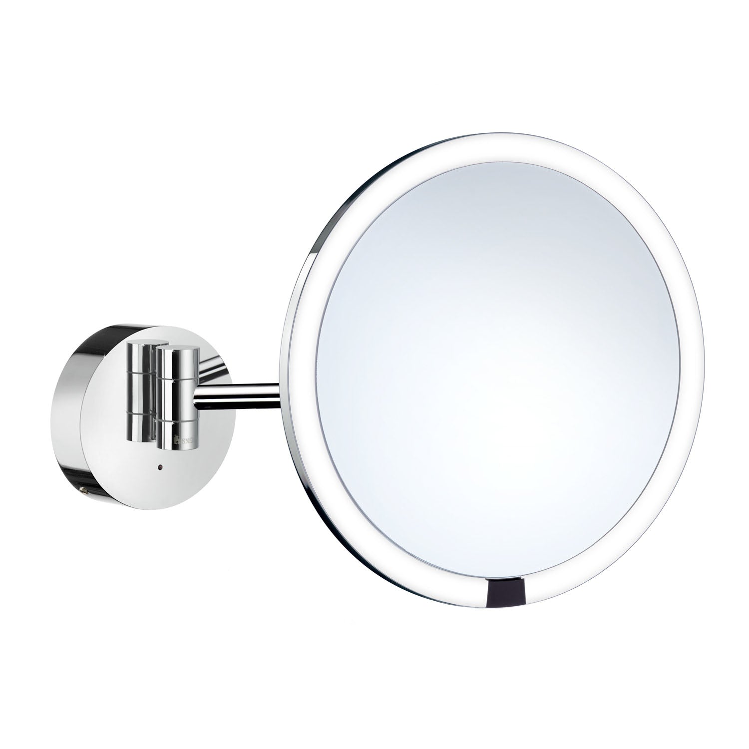 Smedbo Outline Wall Mounted Extendable LED Cosmetic Mirror In Polished Chrome