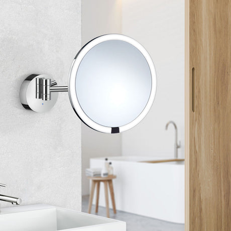 Smedbo Outline Wall Mounted Extendable LED Make Up Mirror In Polished Chrome lifestyle