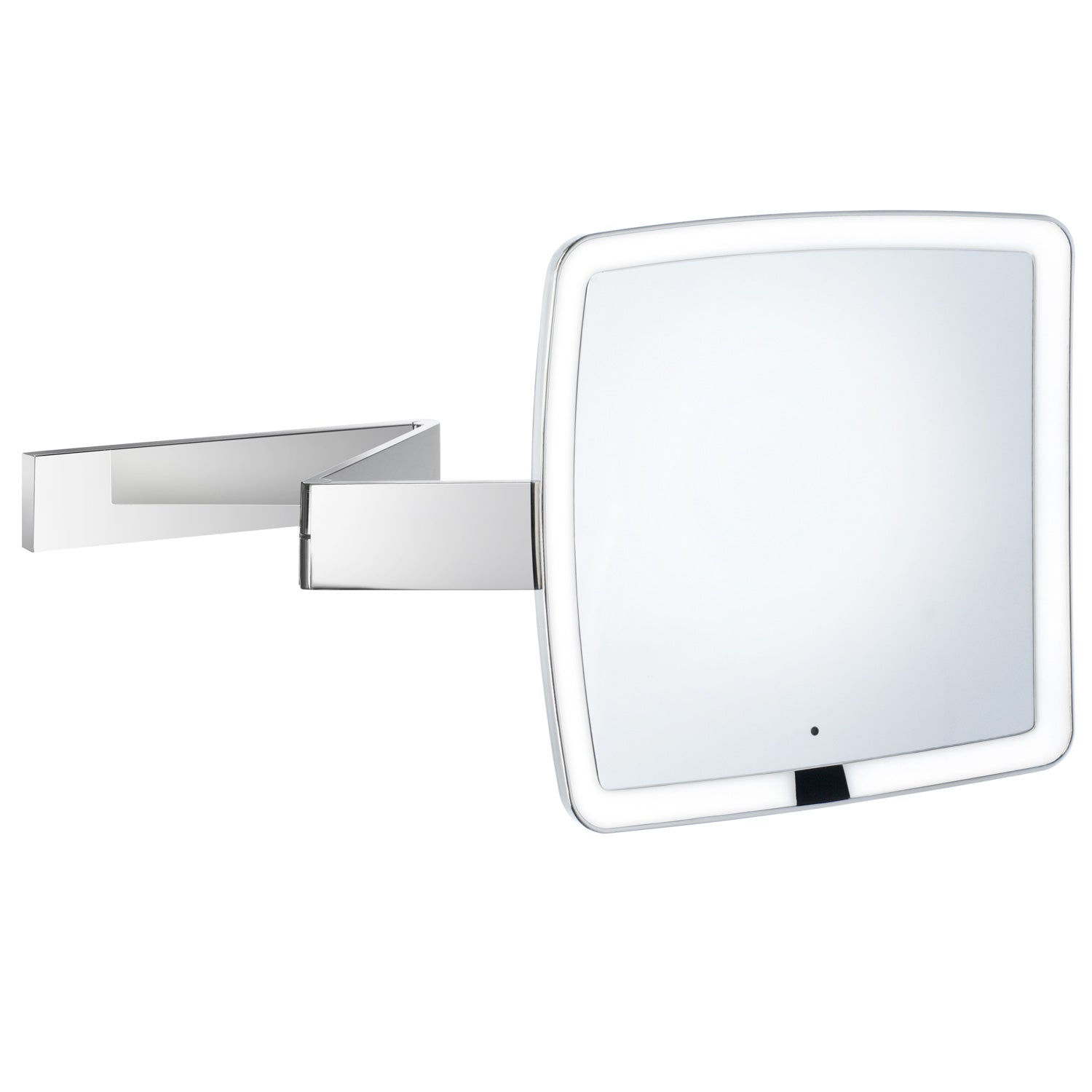 Smedbo Outline Wall Mounted Squared LED Make Up Mirror In Polished Chrome