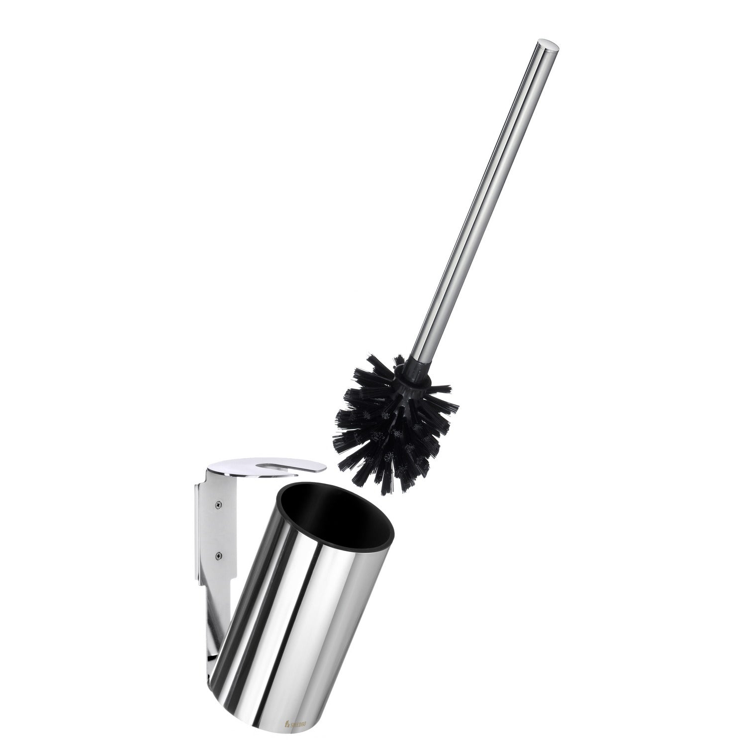 ZL332 Smedbo Pool Chrome Wall Mounted Toilet Brush and Holder Detachable Container