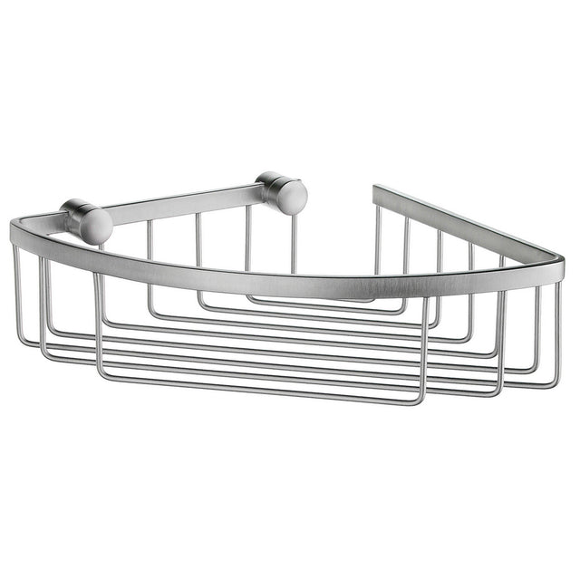DS2021 Smedbo Sideline Brushed Chrome Corner Shower Basket
