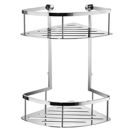DK3032 Smedbo Sideline Chrome Corner Double Shower Basket