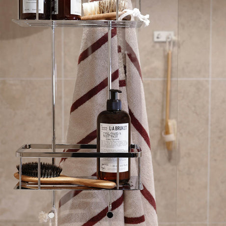 DK3041 Smedbo Sideline Double Hanging Chrome Shower Basket Close Up