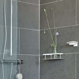 DX3001 Smedbo Sideline Matt White Shower Basket Installed on Wall