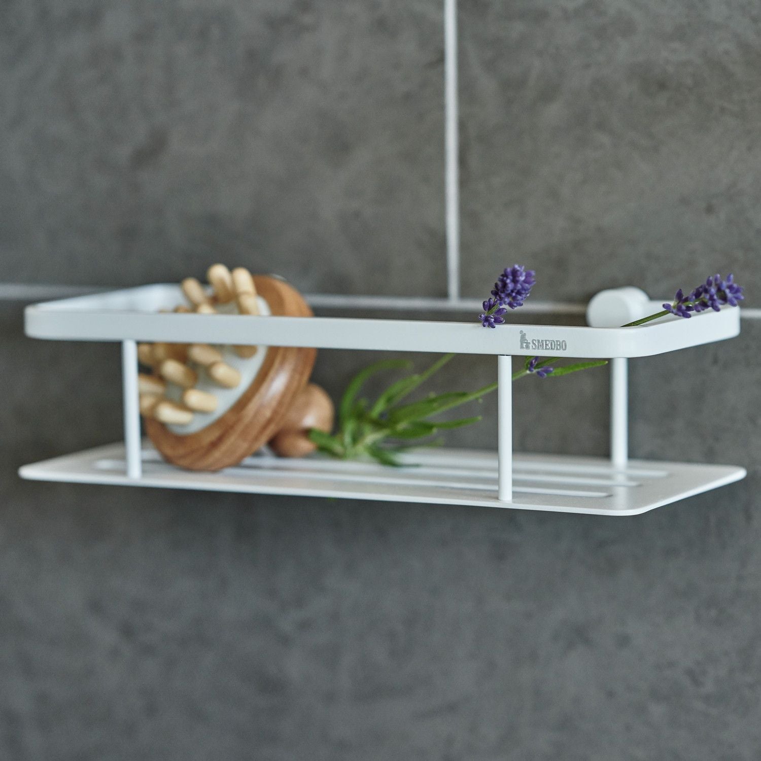 DX3001 Smedbo Sideline Matt White Shower Basket Lifestyle