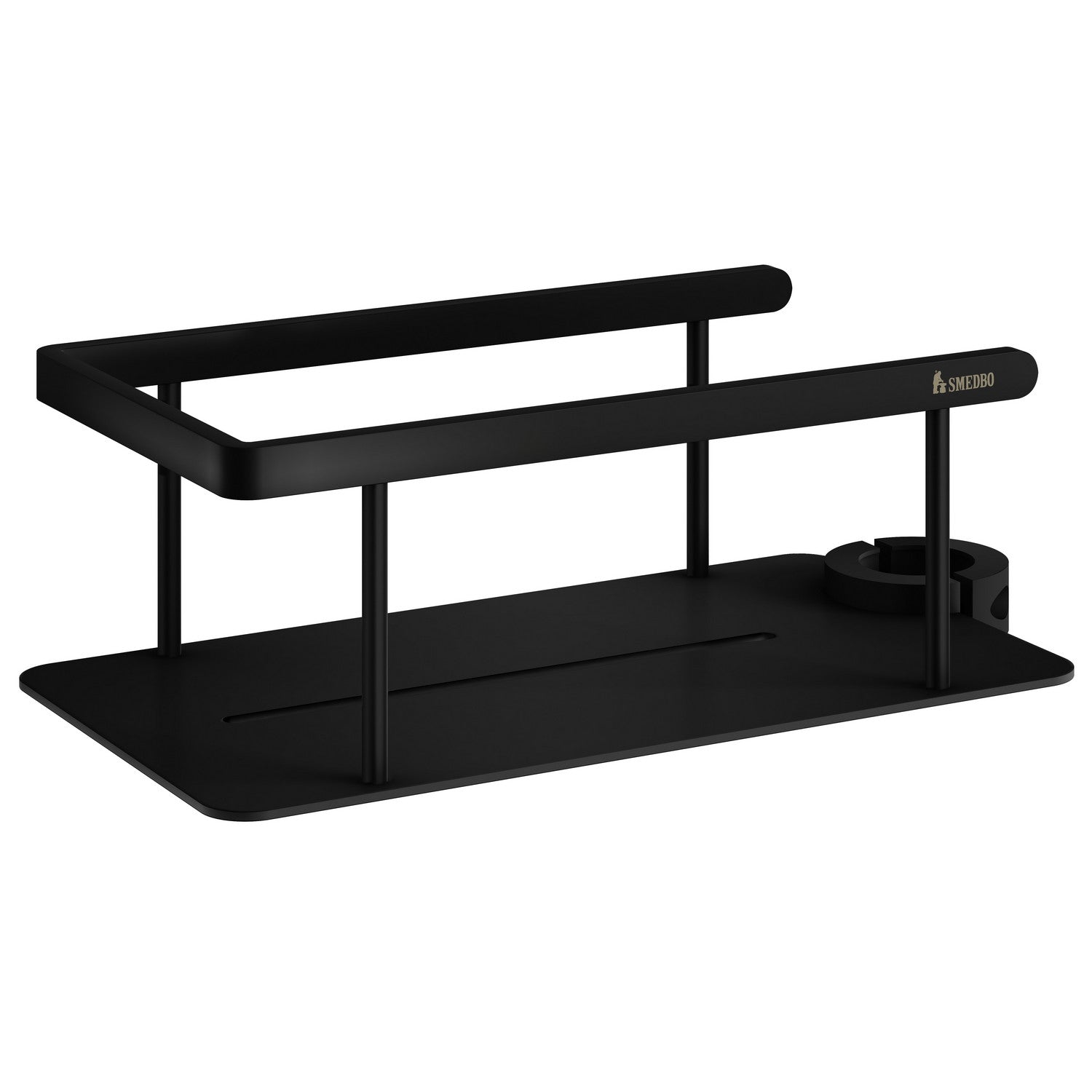 DB3008 Smedbo Sideline Shower Riser Rail Basket in Black
