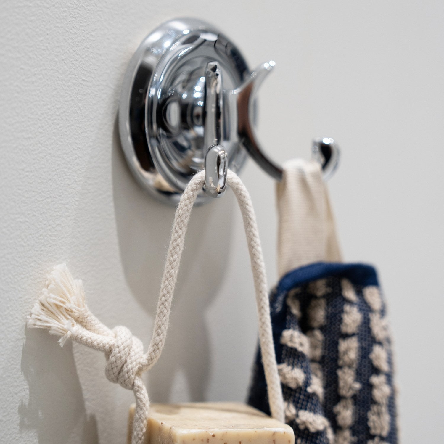 K256 Smedbo Villa Chrome Double Towel Hook Lifestyle