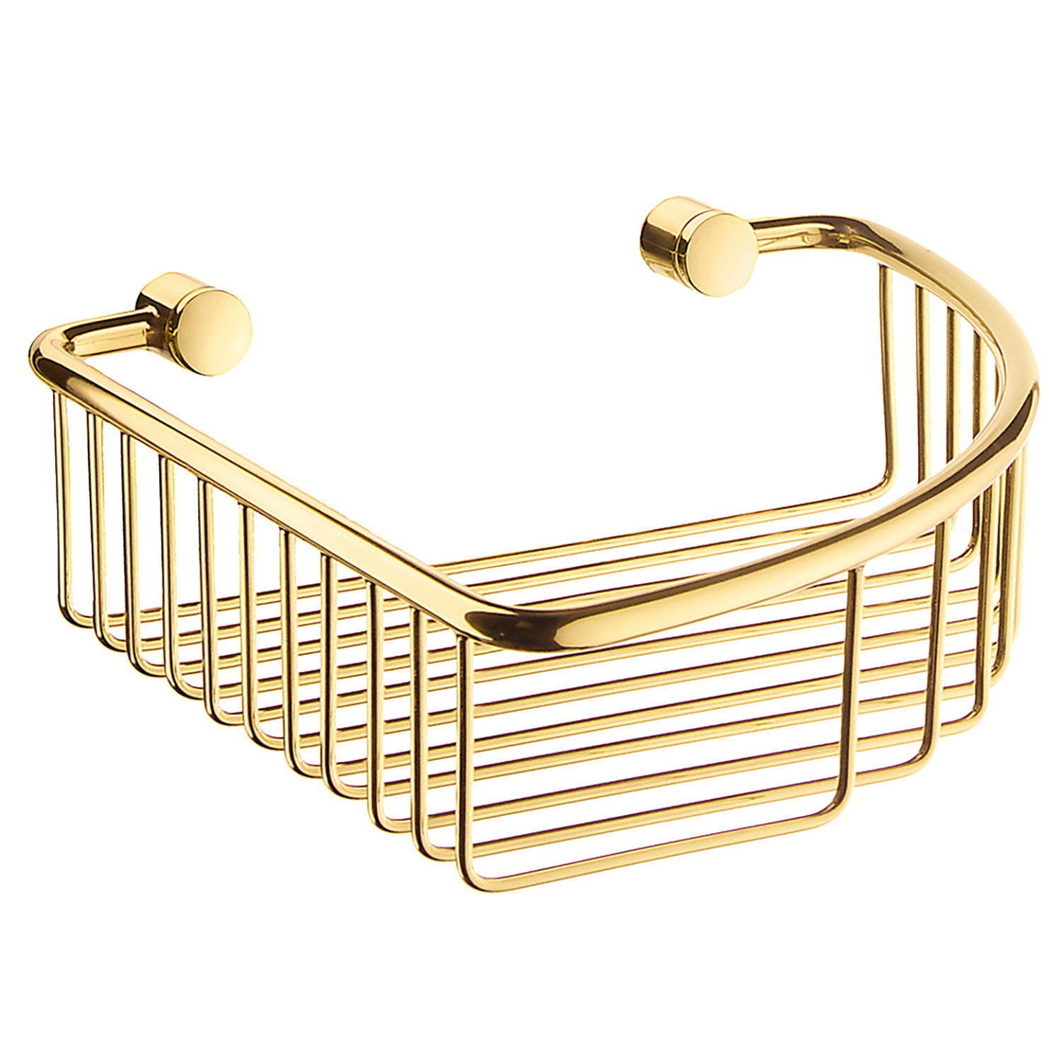 V274 Smedbo Villa Polished Brass Corner Soap Basket