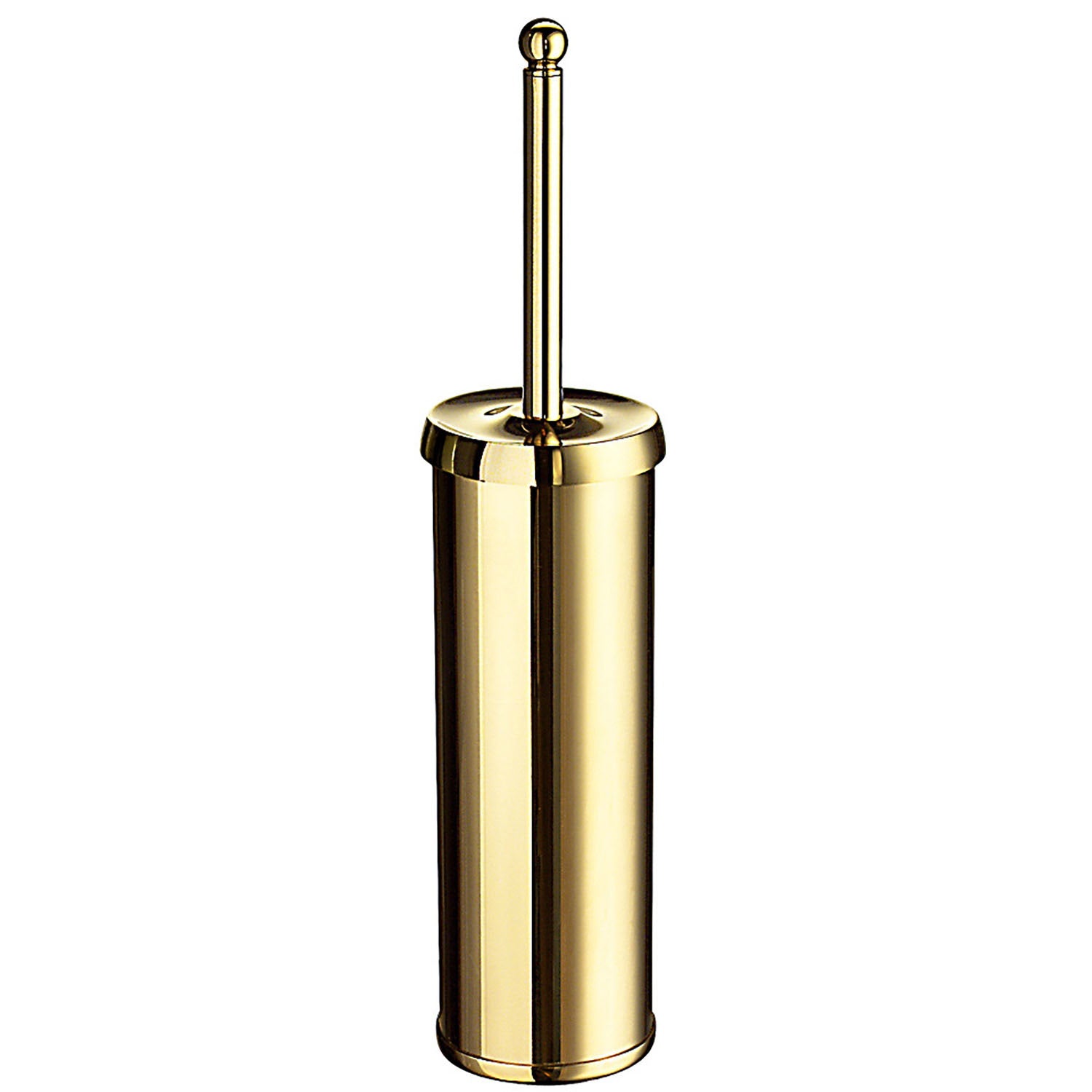 V233 Smedbo Villa Polished Brass Freestanding Toilet Brush and Holder