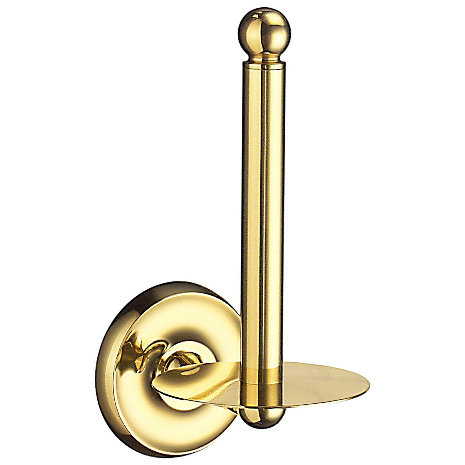 V220 Smedbo Villa Polished Brass Spare Toilet Roll Holder