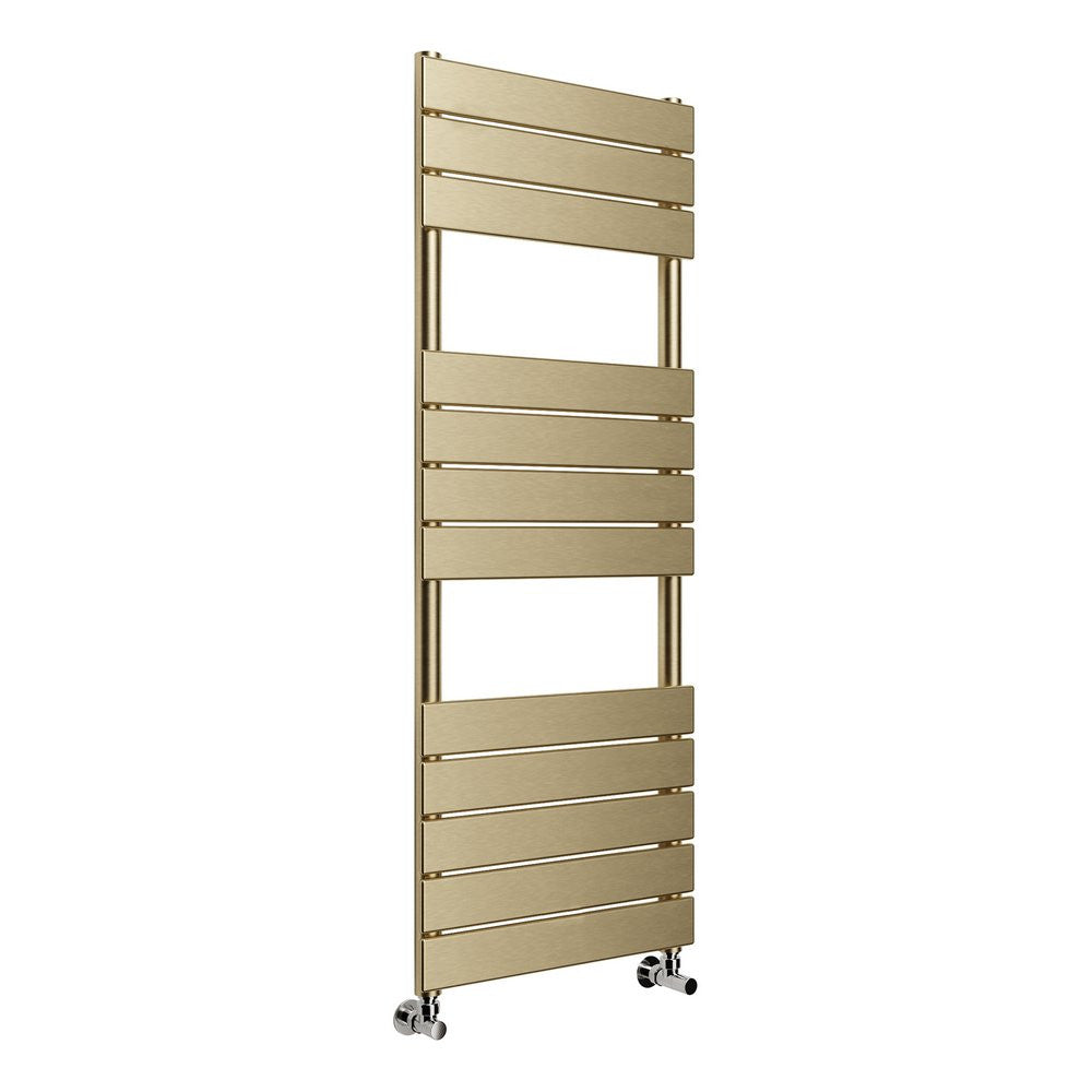 The Ajax Dovedale 1200 x 500mm Square Ladder Towel Warmer in Brushed Brass