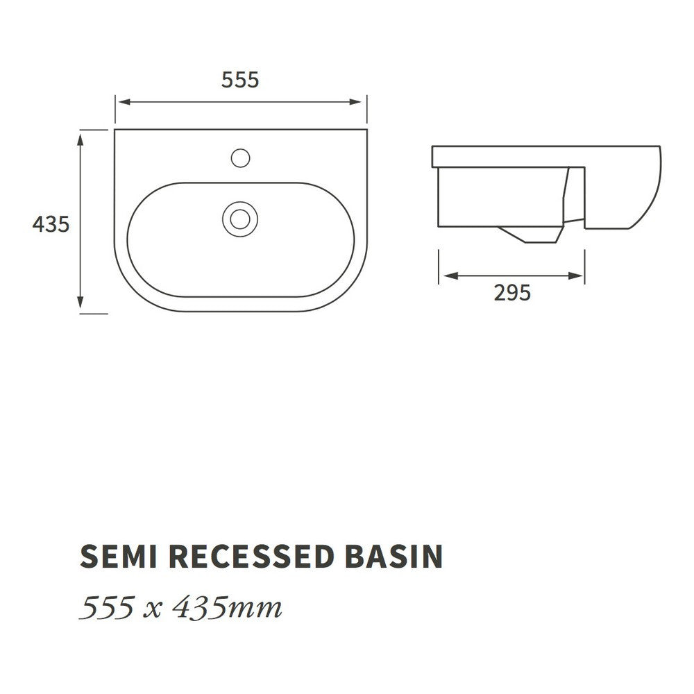 Ajax Caistor 1TH Semi Recessed Basin