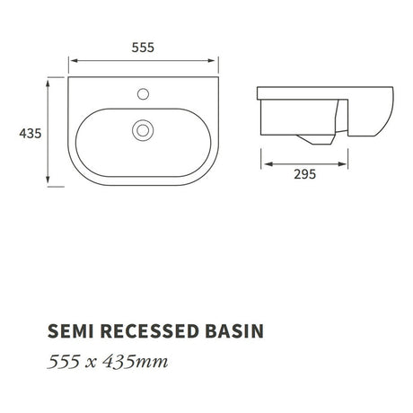 Ajax Caistor 1TH Semi Recessed Basin
